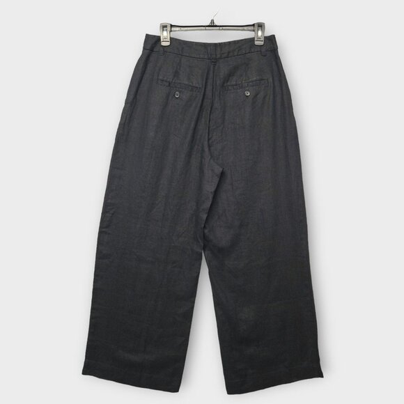 MADEWELL The Harlow Wide-Leg Pant in 100% Linen Black NWT - Picture 5 of 11